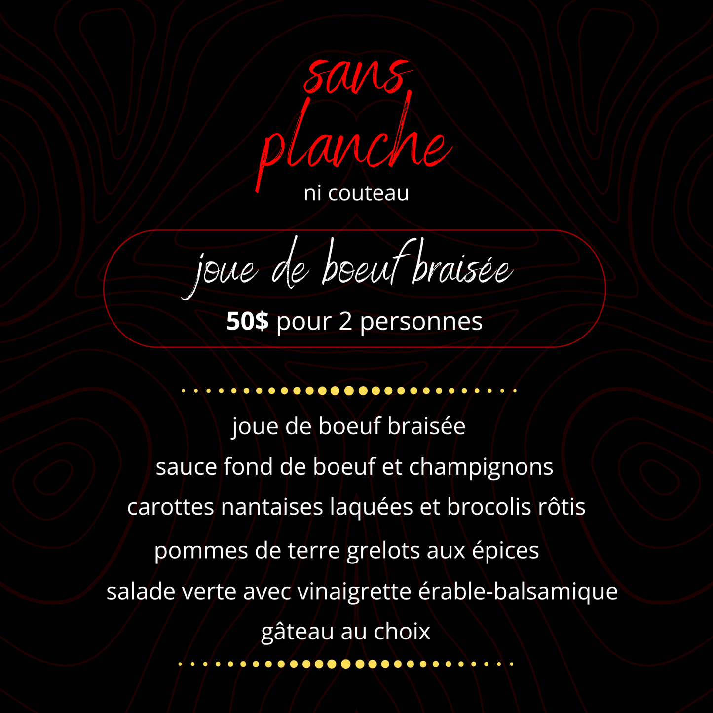 Boîte repas Joue de boeuf (pour 2)