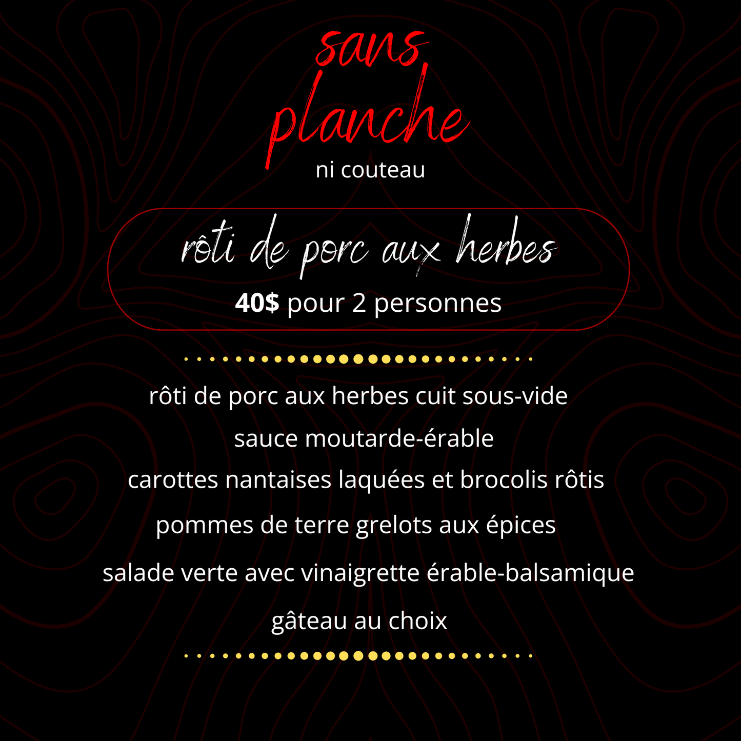Boîte repas Rôti de porc (pour 2)