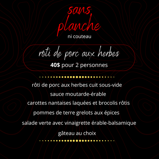 Boîte repas Rôti de porc (pour 2)
