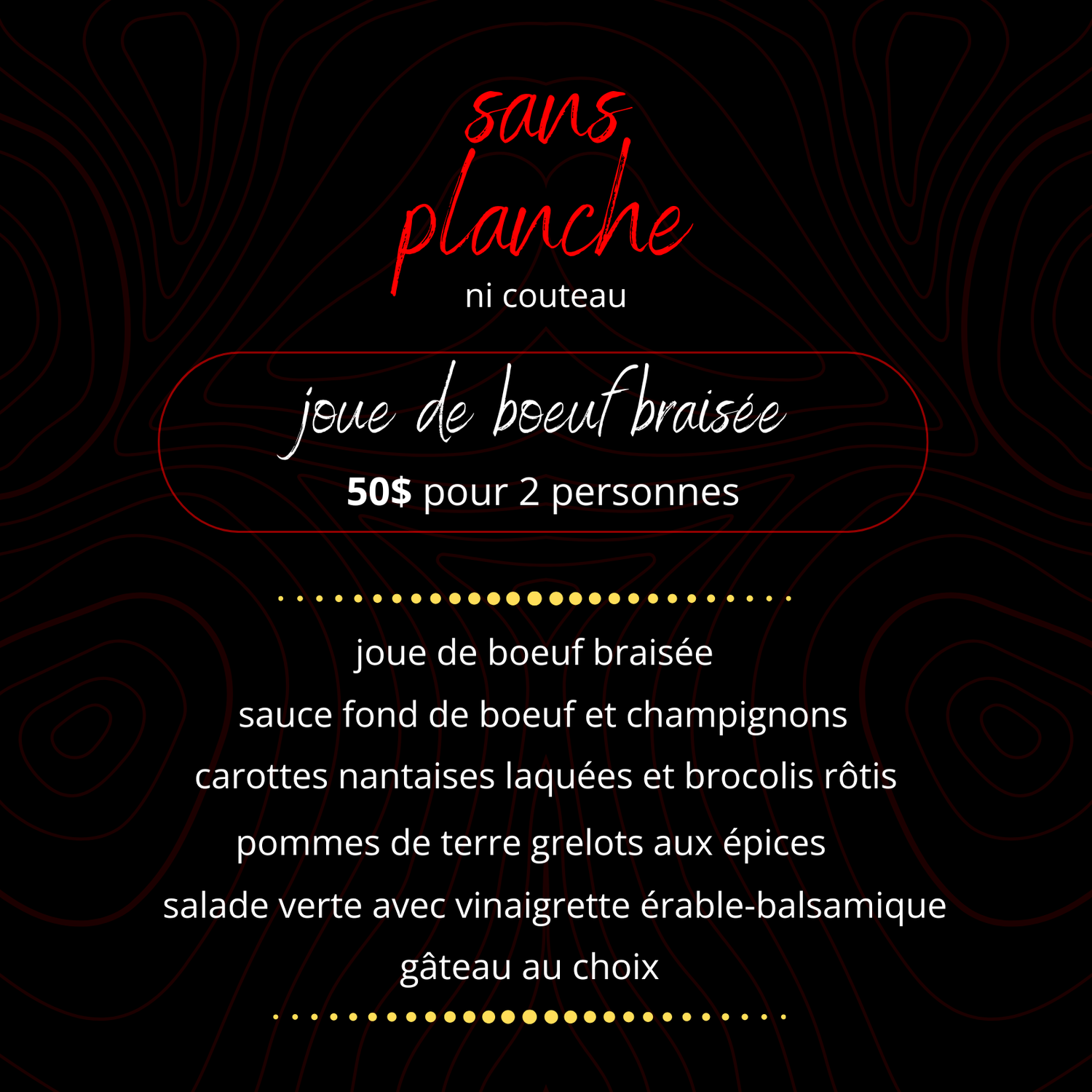 Boîte repas Joue de boeuf (pour 2)