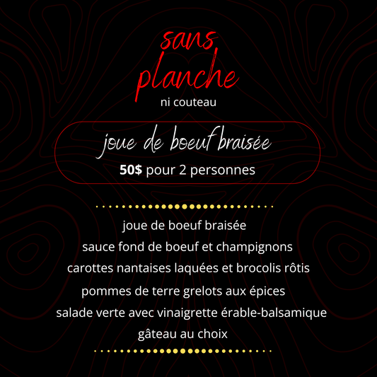Boîte repas Joue de boeuf (pour 2)