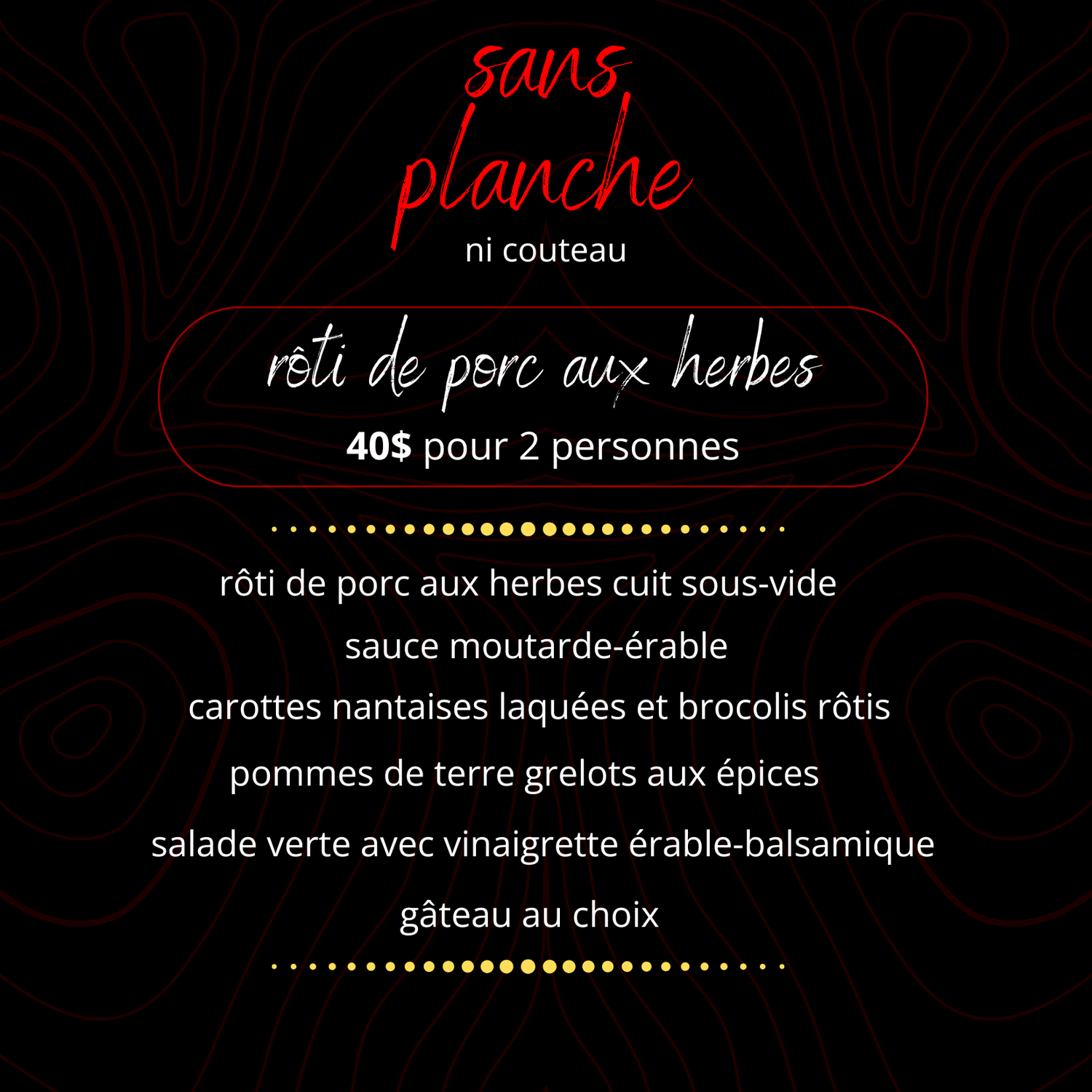 Boîte repas Rôti de porc (pour 2)